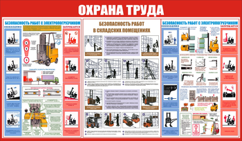 С130 Охрана труда при работе на складе (1200х700мм, пластик 3мм) - Стенды - Охрана труда на складе - магазин "Охрана труда и Техника безопасности"